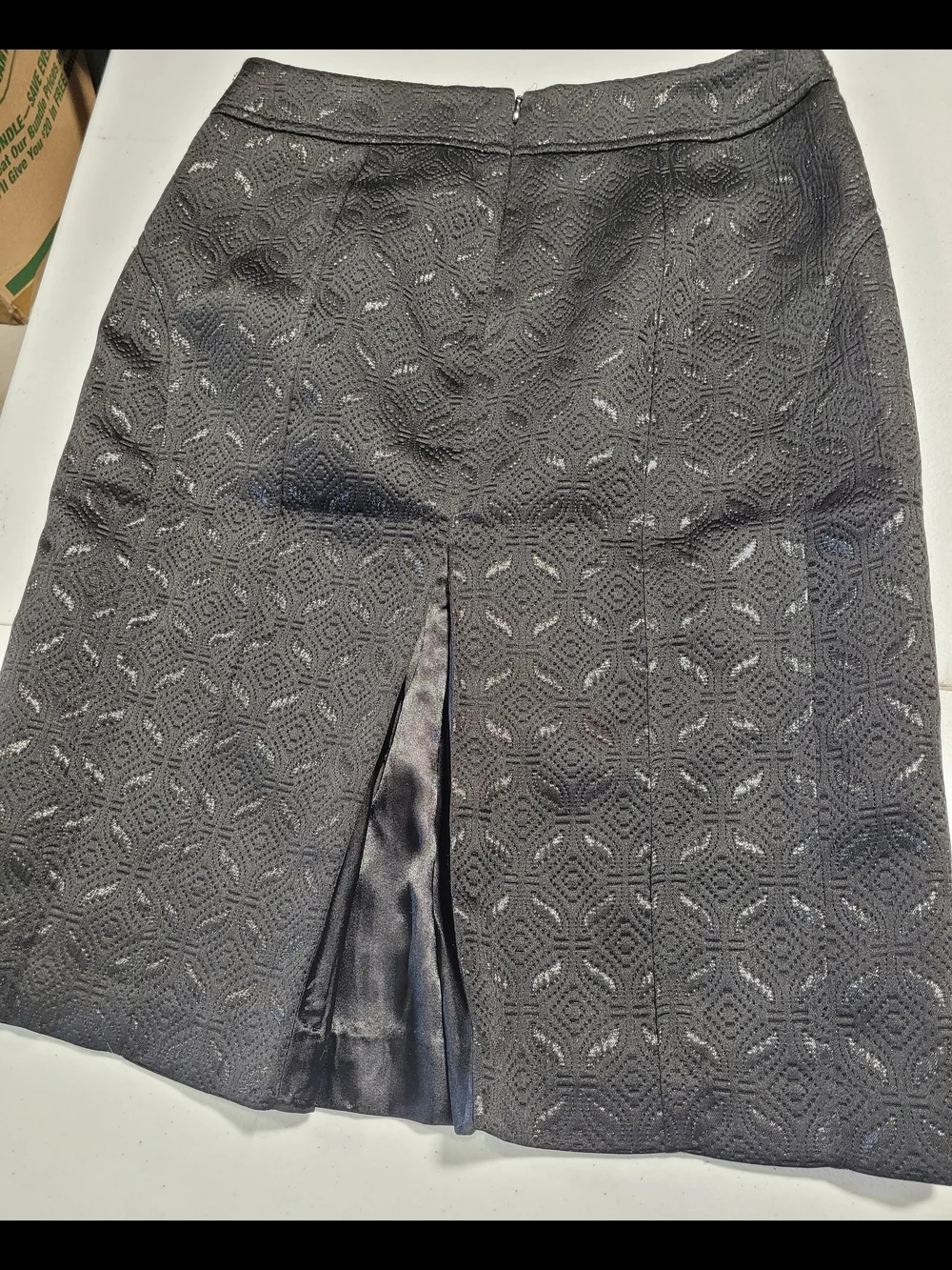 Ann Taylor Black Lace-Effect A-Line Skirt_3